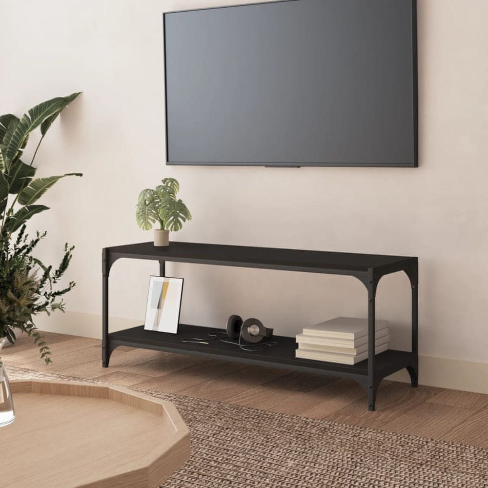 Vidaxl TV skrinka čierna 100x33x41 cm spracované drevo a oceľ